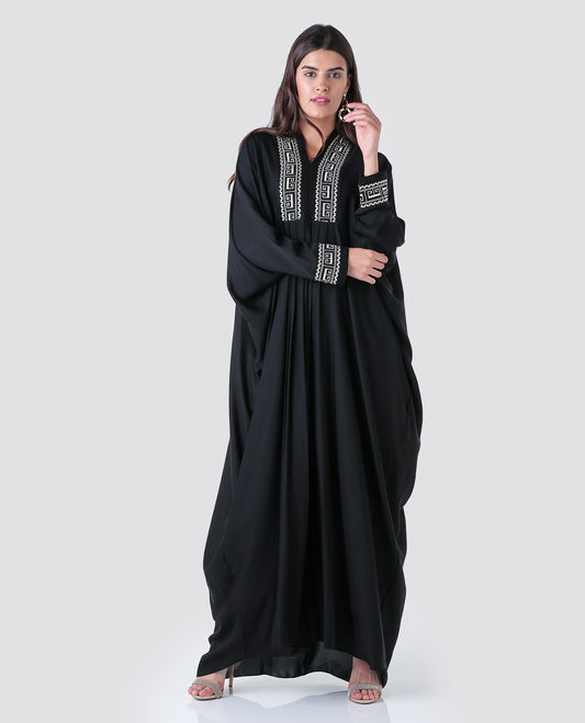 Kaftan style embroidered abaya
