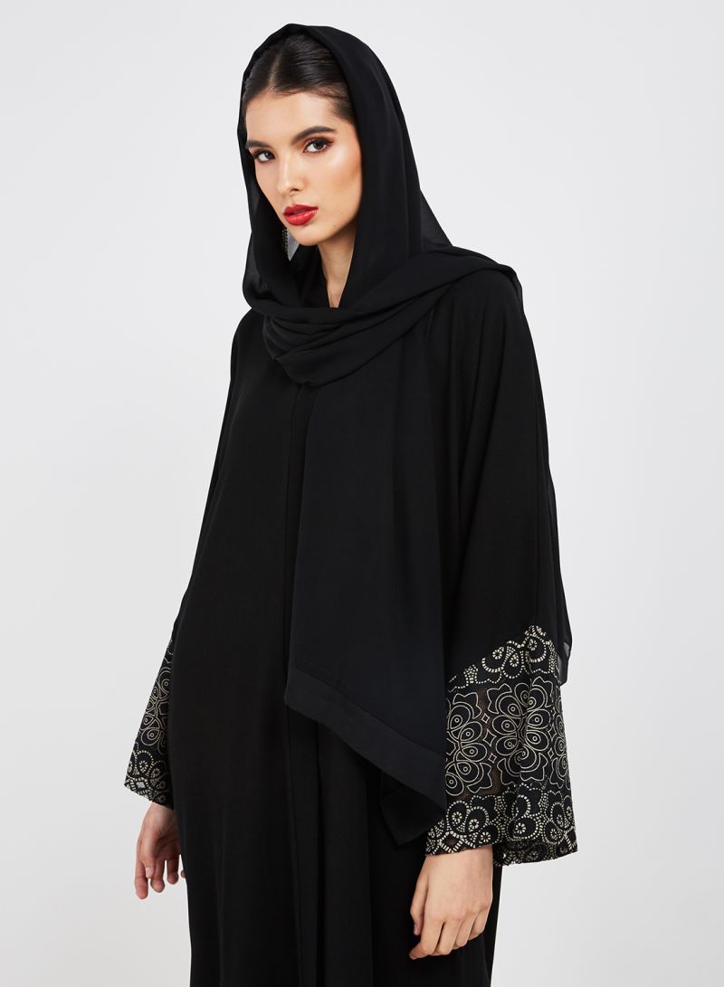 black applique abaya
