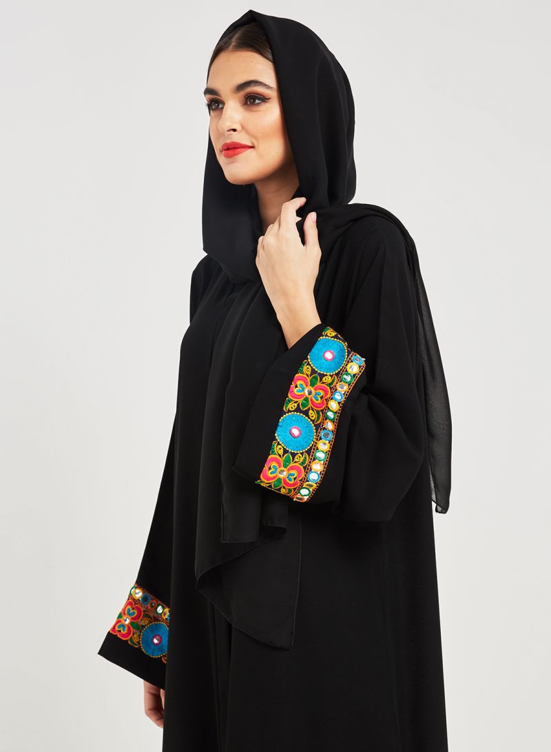 embroidered abaya