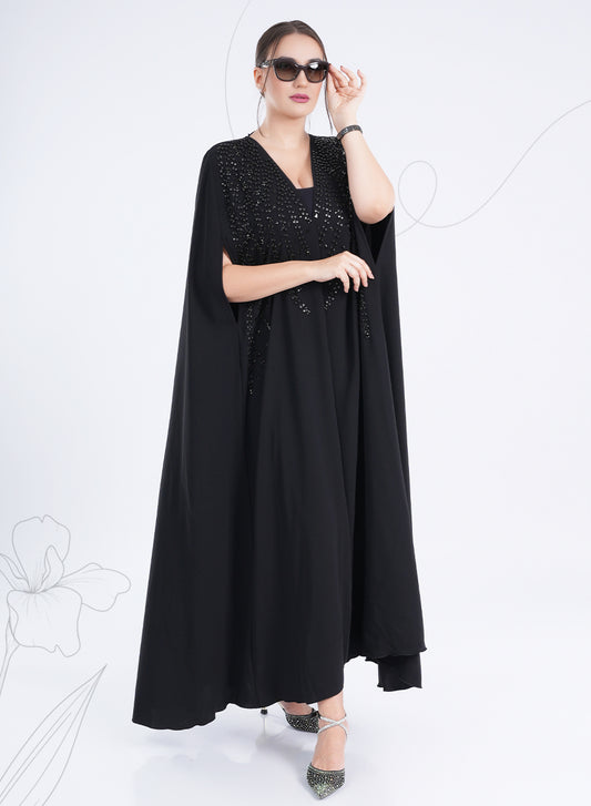 Kaftan-Style Bead-Embellished Bisht Abaya for Exclusive and Special Occasions | Bsi4114