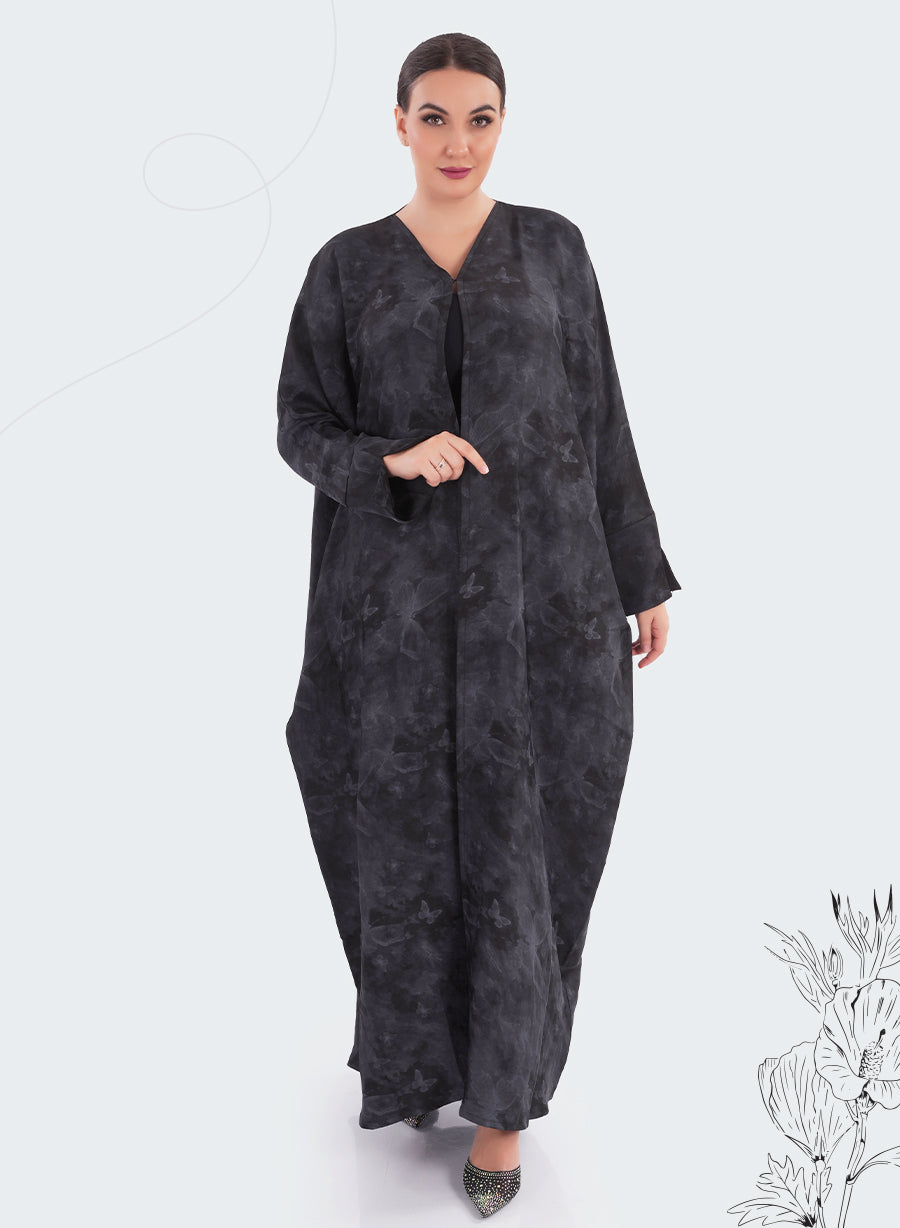Bahraini Style Self-Printed Plain Bisht Abaya for Effortless Elegance | Bsi4176