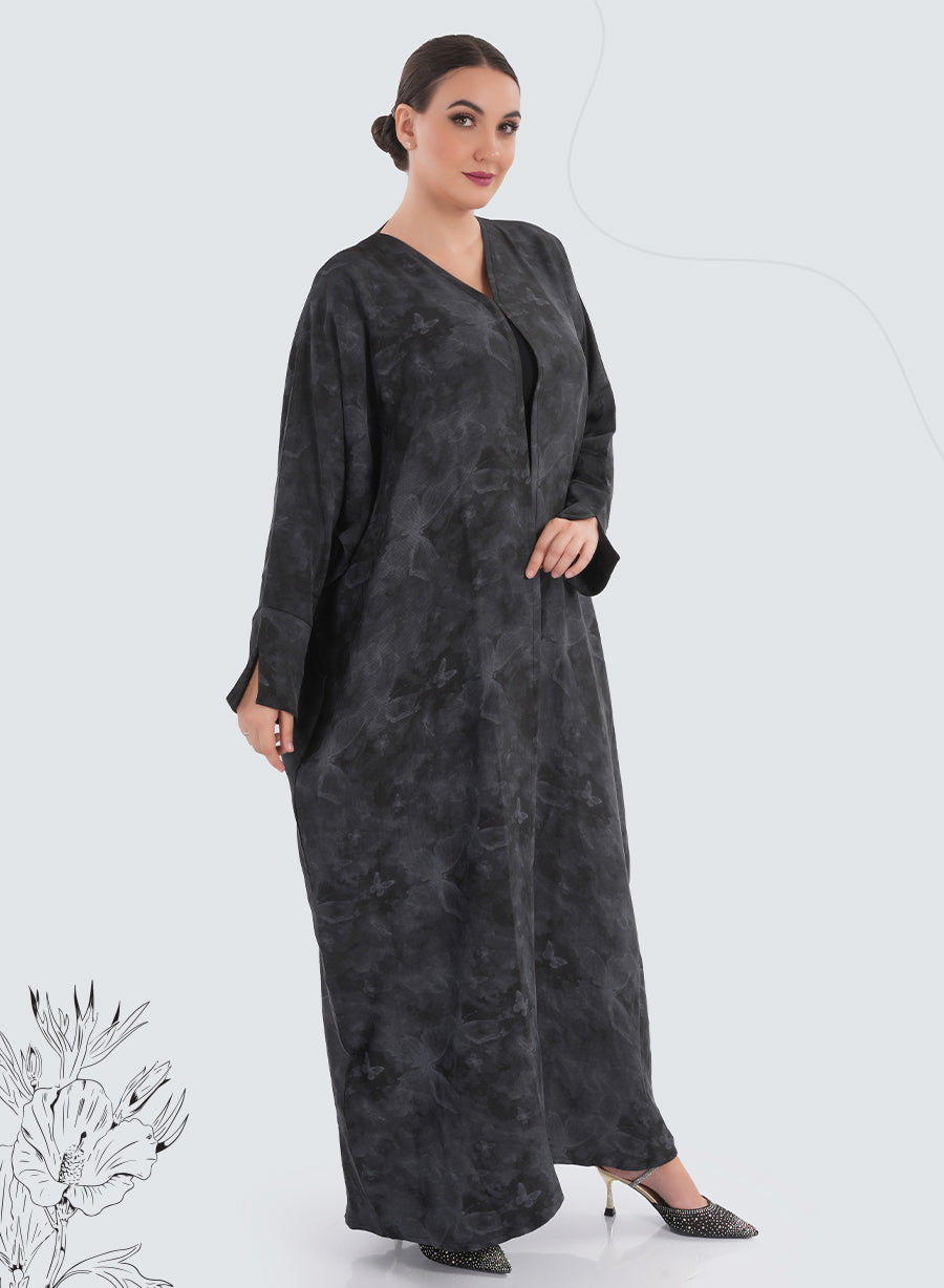 Bahraini Style Self-Printed Plain Bisht Abaya for Effortless Elegance | Bsi4176