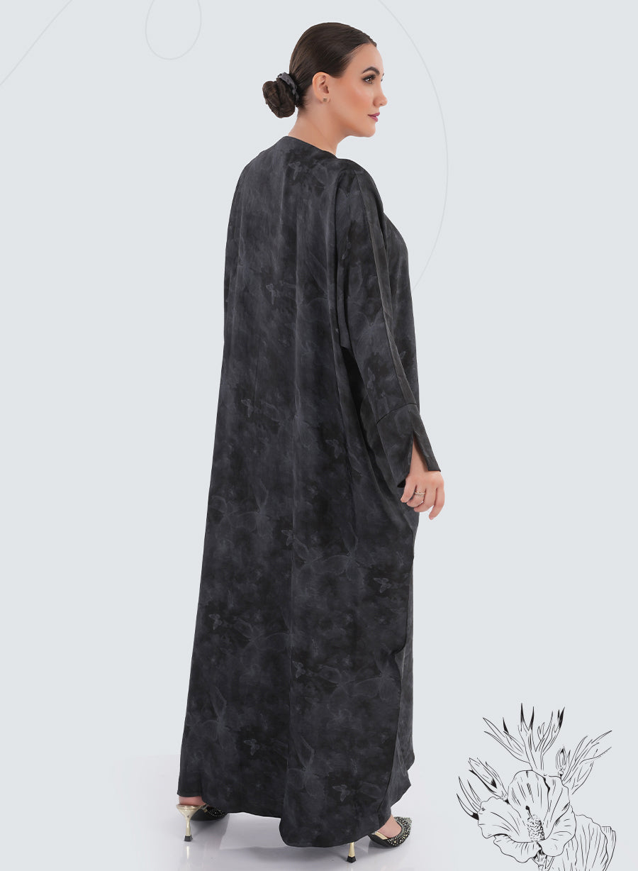 Bahraini Style Self-Printed Plain Bisht Abaya for Effortless Elegance | Bsi4176