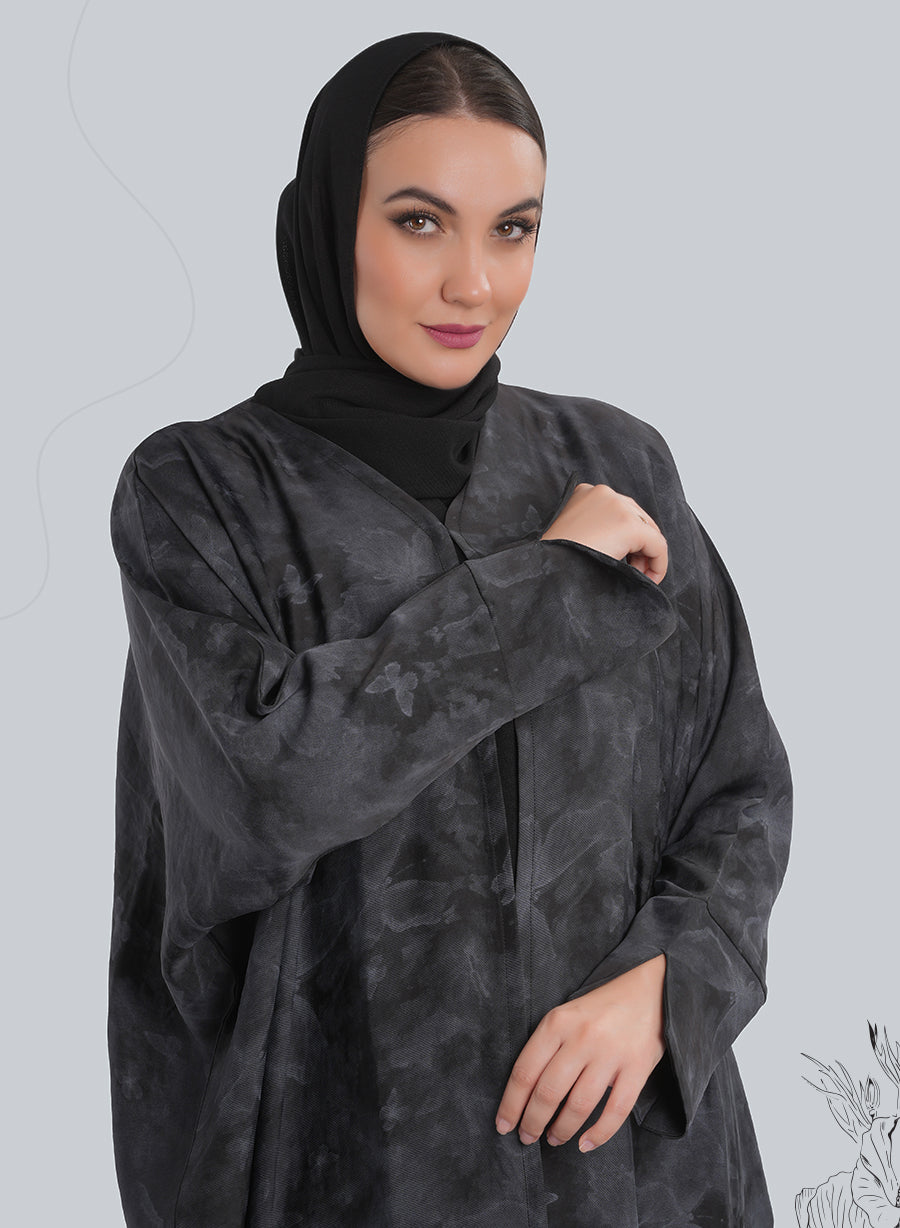 Bahraini Style Self-Printed Plain Bisht Abaya for Effortless Elegance | Bsi4176