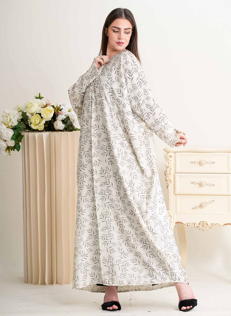 Bahraini Style Self-Printed Plain Abaya for Effortless Elegance | Bsi4307