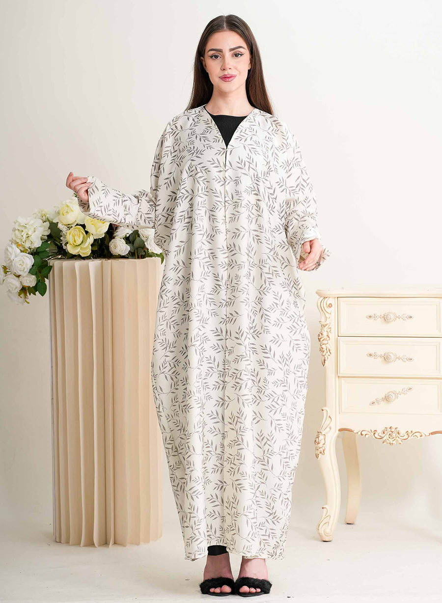 Bahraini Style Self-Printed Plain Abaya for Effortless Elegance | Bsi4307
