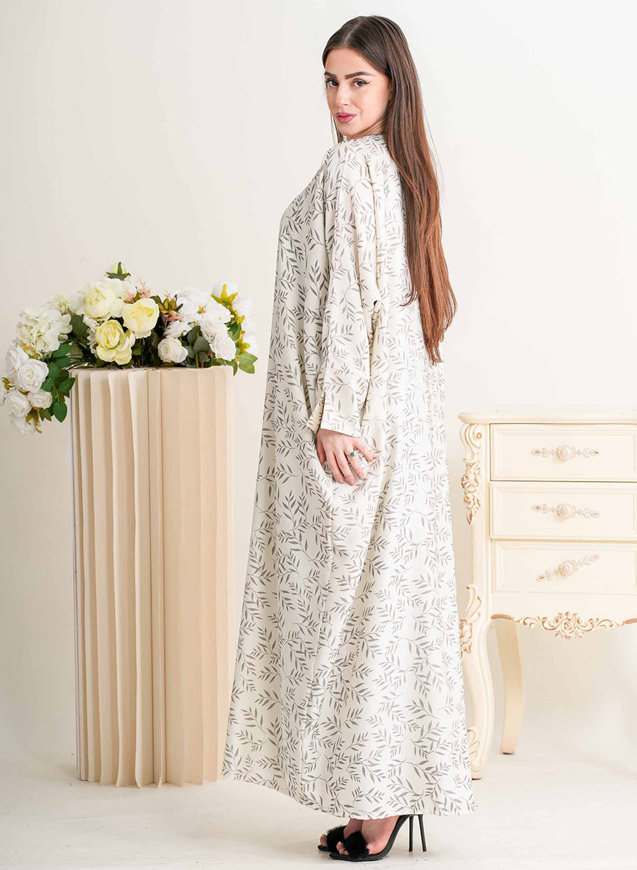 Bahraini Style Self-Printed Plain Abaya for Effortless Elegance | Bsi4307