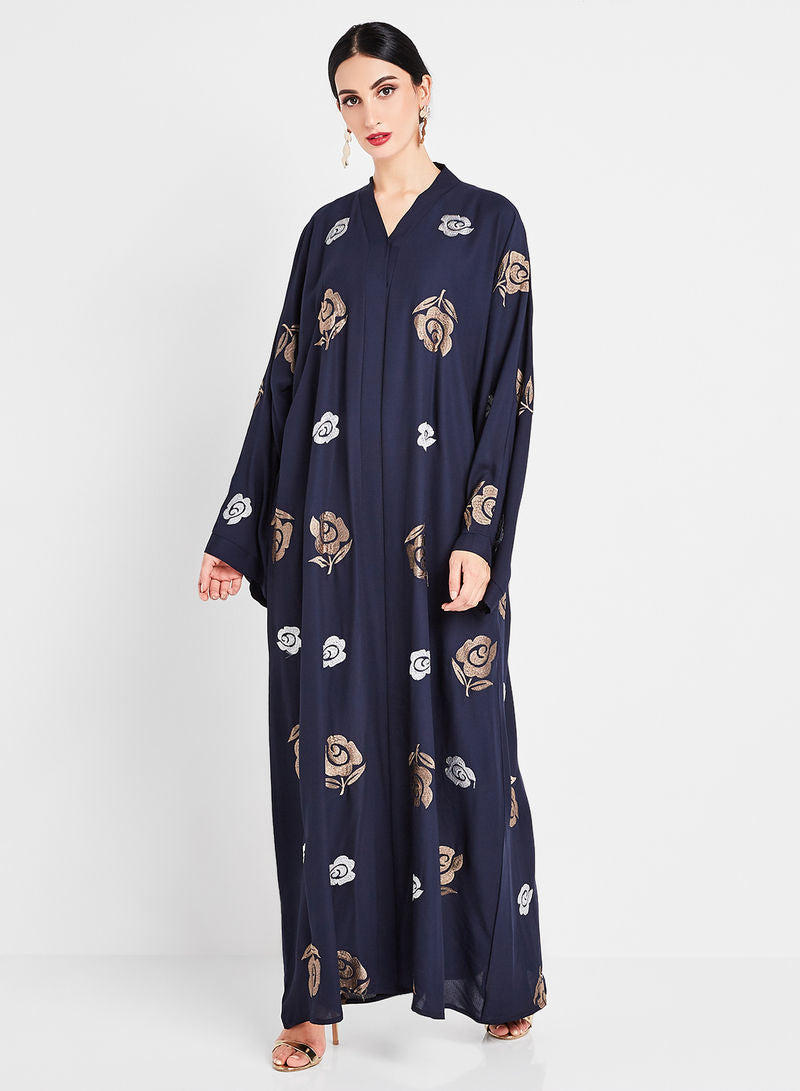 Floral embroidered abaya