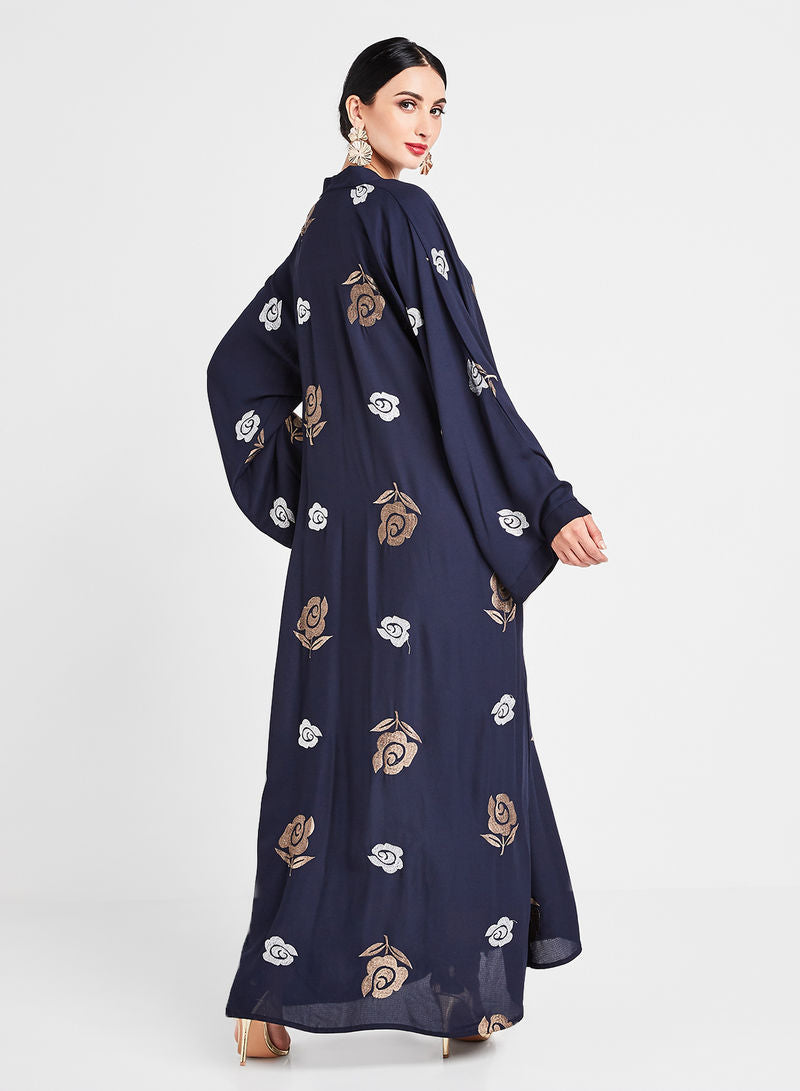 Floral embroidered abaya